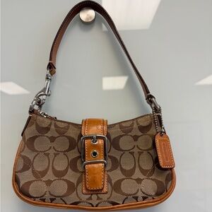 Authentic Vintage Coach khaki Signature Demi Bag